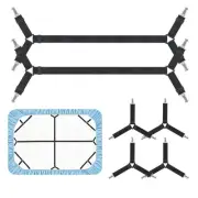 Bed Sheet Clips, 6 pcs Black Fitted Sheet Holder Straps, Upgraded Triangle Be...