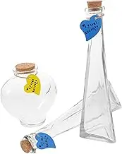 BESTOYARD 3pcs Sand Ceremony Bottle Decorative Glass Drift Bottles with Corks for Weddings Heart Shaped Containers Multi Purpose Storage for Sand Shells and Crafts