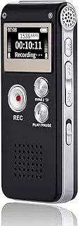 Digital Voice Recorder 16GB Voice Activated Recorder with Playback for Lectures - USB Rechargeable Dictaphone Sound Audio Recorder