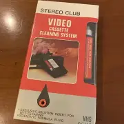 STEREO CLUB VIDEO CASSETTE CLEANING SYSTEM VHS HEAD CLEANER NEW/SEALED .