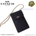 全新 COACH 手機斜挎包 CROSSGRAIN 皮革黑色 ORIGINAL 100