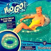 H20 Go Glitter Dream Swim Tube Bestway Pool Float Back Rest & Handles~New