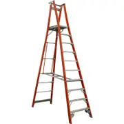Indalex 10 Step Fibreglass Platform Ladder w Wheels