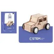 DIY Pull Back Car Craft Kit Kids STEM Wooden Vehicle Model Science Toys