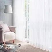 Madobijin Excellent Lace Curtain, UV Protection, Lace, 2 Pieces + Adjuster Hooks, Striped Pattern, Champagne Gold, Width 39.4 x Length 34.6 inches (100 x 88 cm)