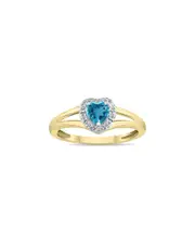 Gem Spark 14K 0.51 ct. tw. Diamond & Blue Topaz Ring