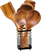 Utensil Holder Kitchen Countertop Organizer, Cutlery Drainer Sink Caddy Storage Drying Rack for Silverware Flatware and Cookware, Stainless Steel (Black)