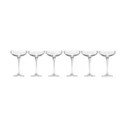 6pc Krosno Harmony 240ml Stemmed Coupe Champagne Glass Set - Clear