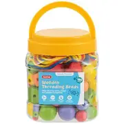 Kadink Wooden Threading Beads Jar 180 Pack