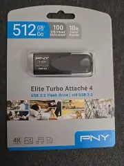PNY - Elite Turbo Attache 4 512GB USB 3.2 Flash Drive 4K Ultra HD BRAND NEW