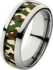 [Jude Jewelers] 6mm Stainless Steel Camouflage Wedding Band Anniversary Statement Promise Biker Ring