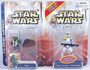 Star Wars Clone Wars Value Pack Yoda & Bonus Figure Clone Trooper Commander BNIP