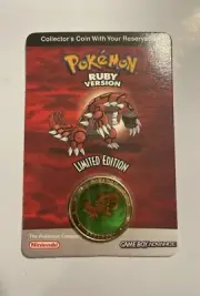 Pokemon Groudon Gameboy Advance Preorder 2003 Ruby Version Coin
