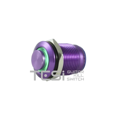 Tesi POCO 12MM LED Momentary Push Button Guitar Kill Switch Purple/Green