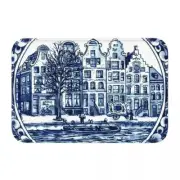 Retro Non-slip Rug Room Doormat Living Mat DUTCH BLUE DELFT Vintage Boats in Can