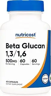 Nutricost Beta Glucan 500mg 1,3D Glucan, 60 Veggie Capsules - Gluten Free, Non-GMO
