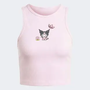 【adidas 愛迪達】HELLO KITTY 酷洛米 短版運動背心(JG8051 女款運動背心 ORIGINALS 粉)