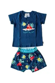 BONDS Disney The Little Mermaid Flounder Senastian Navy PJ Sleep Set Size 4