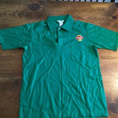 Vintage 1980's Schmidt Beer Collared Polo Shirt St Patricks Day Green T-Shirt