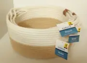 True Living 3 Piece Storage Baskets Set Woven Natural Creme Brown Modern Coastal