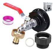 IBC Tote Tank Adapter Faucet, 275-330 Gallon Water Tank 2" NPT For Fine Threads