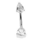 14G Zircon Crystal Belly Button Bar Navel Ring Body Piercing Jewelry Pink