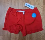 Carter's Girls Red Bloomer Elastic Waist and Hem with Draw Cords Play Shorts 3T