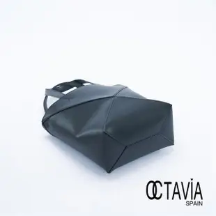 【OCTAVIA 8】時尚板塊 摺線幾何變形手提肩背小托特包- 摺線黑(立體包 托特包 手提肩背)