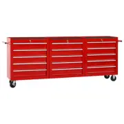 Tool Trolley with 15 Drawers Steel Red (147175+2x147176)