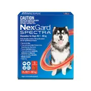NexGard SPECTRA Flea, Tick & Heartworm for Dogs 30.1-60kg - Red - 6 Pack