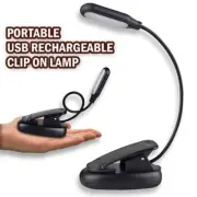 USB Rechargeable Mini LED Reading Book Light W/Flexible Clip Desk Table Lamp US