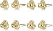 [DHQH] I Couldn't Tie The Knot Without You Rose Gold/Silver Love Knot Stud Earrings Bridesmaid Gift Proposal Earring Sets of 4/6