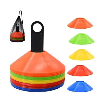 25/50/100/200 Pack Disc Cones, Agility Soccer Cones with Carry Bag and Holder...