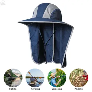 Wide Brim Sun Hat with Neck Flap Men Women UV Protection Sun