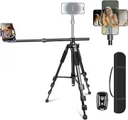 iPhone Tripod for Overhead Video Recording [Heavy Duty & Ultra-Stable], 25in Horizontal Long Extendable Boom, 360° Rotation iPhone Tripod Stand with Remote, Vertical 71" Tall Phone Tripod
