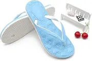 [HYCYYFC] Men's and Women's flip Flops Yoga mats Comfortable Beach flip Flops Sandals with Arch Support (Color : Blue, Size : 37)