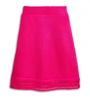 AQUA Girls Crochet A-Line Skirt Elastic Waist Pull On Color Hot Pink New