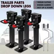 Corner Legs Drop Down 440MM- 560MM Trailer Legs Steel W/Handle Caravan 1200LBS