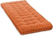 Thick Bench Cushion Indoor Outdoor, Bench Seat Cushion Furniture Window 48/36/60/40 Inch,Soft and Comfortable,for Piano Benc,Patio,Garden,Long Chairs Cushions(Orange,155x45 cm)