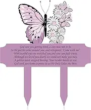 Maitys Memorial Stakes Grave Decorations for Mother's Day Cemetery Grave Plaque Stake Marker Metal Memorial Plaques Sympathy Waterproof Garden Cemetery Decoration Yard Outdoor(Butterfly)