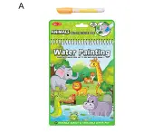 Colorful Drawing Book Reusable Color Changing Animal World Water Drawing Book for Children A