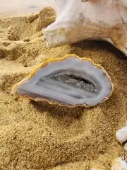 Agate Geode With Sparkling Druzy