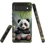 For Google Pixel 6 Tough Protective Cover, Happy Panda