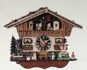 Hones 1 Day Musical 11.5" Kissing Chalet Cuckoo Clock Germany Black Forest