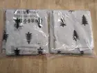 SET of TWO Pottery Barn Pine Tree Reversible Jacquard Hand Towels New