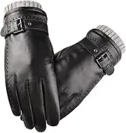 [VALICLUD] Leather Gloves for Men Thickened Cycling Gloves Touchscreen Warm Winter