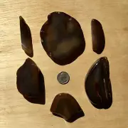 6 Polished Rock Slices Cut Agate Geode Stones Natural Brown Crystal Mix 1LB Lot