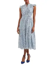 Hobbs London Georgiana Printed Flutter Sleeve Shirt Dress