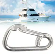 Spring Snap Hook Stainless Steel Safety Clip With Eye For Climbing Hiking MU