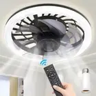 Socket Fan Light - 12" Socket Fan Ceiling Fan With Light and Remote, E26 Base, 4